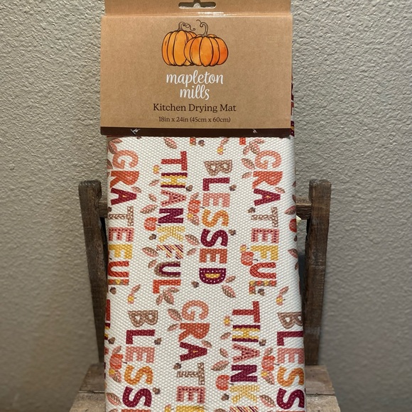 Thankful Grateful Blessed Dish Drying Mat, Fall Dish Drying Mat, Dish Drying Mat - Picture 2 of 12